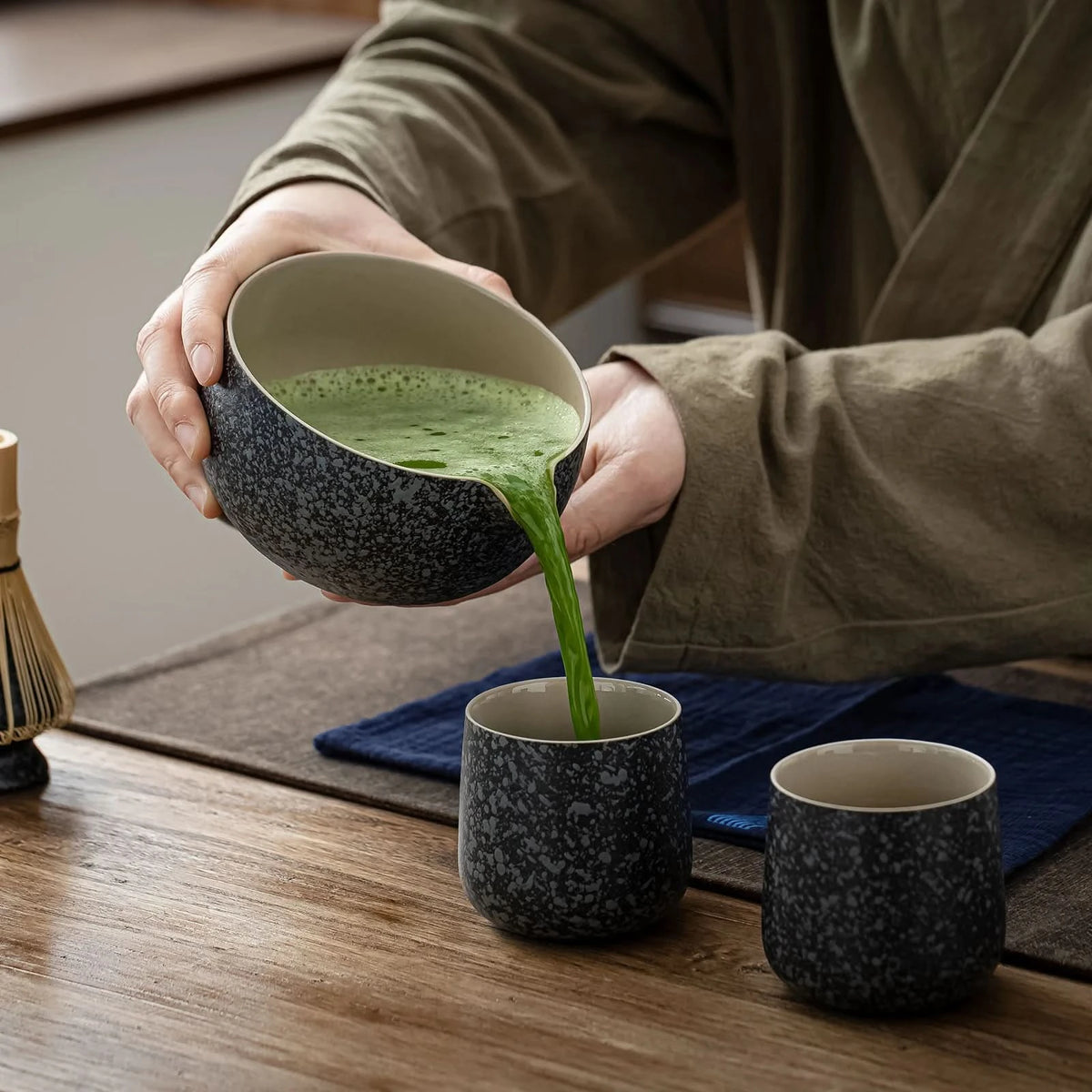 Set de Matcha para compartir en obsidiana 