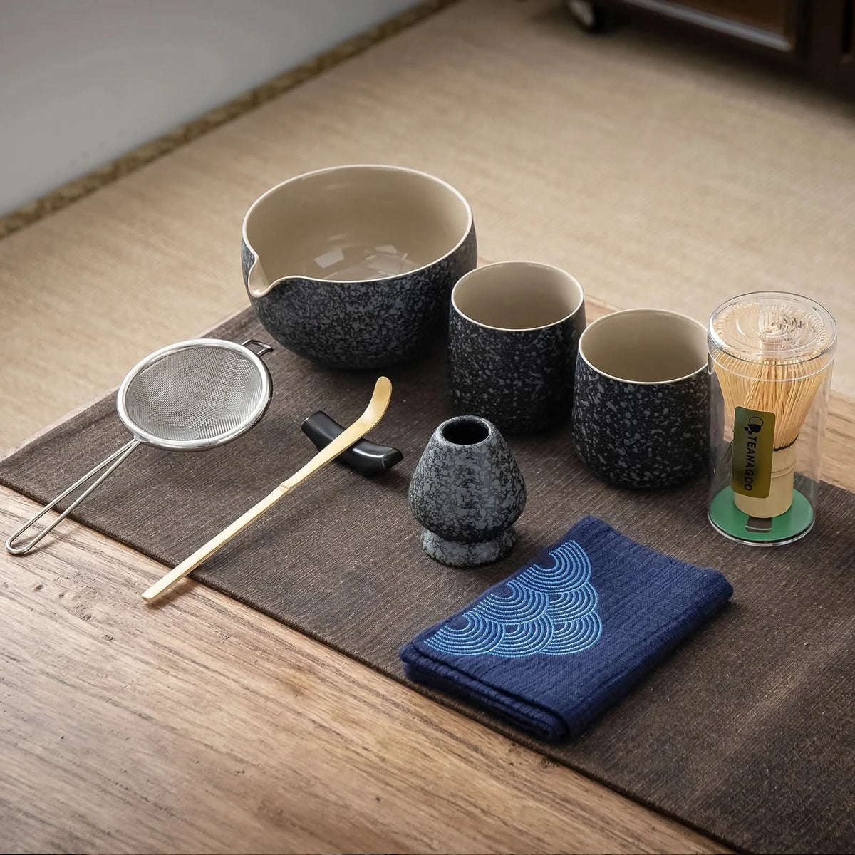 Set de Matcha para compartir en obsidiana 