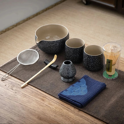 Set de Matcha para compartir en obsidiana 