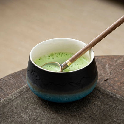 Matcha Set-Sharing Set Landscape Black Blue Round Bowl