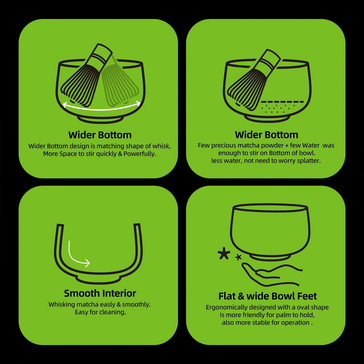 Matcha Set-Sharing Set Landscape Black Blue Round Bowl