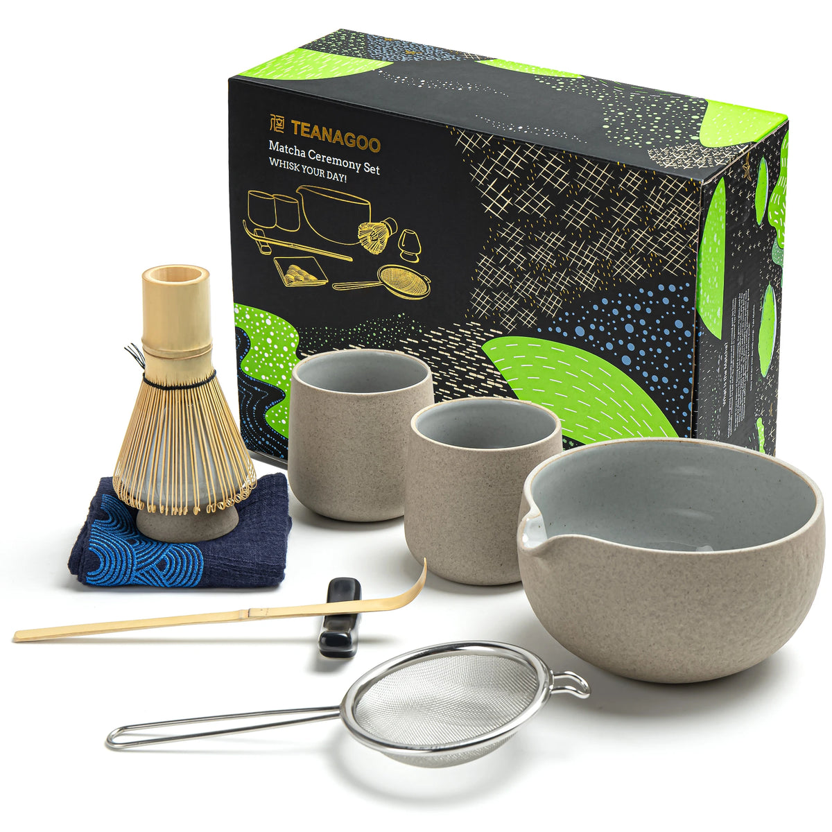 Dusty Grey Matcha Bowl with Spout