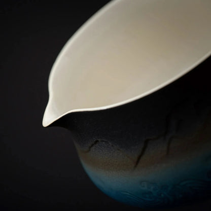 Matcha Set-Sharing Set Landscape Black Blue Pointy Bowl