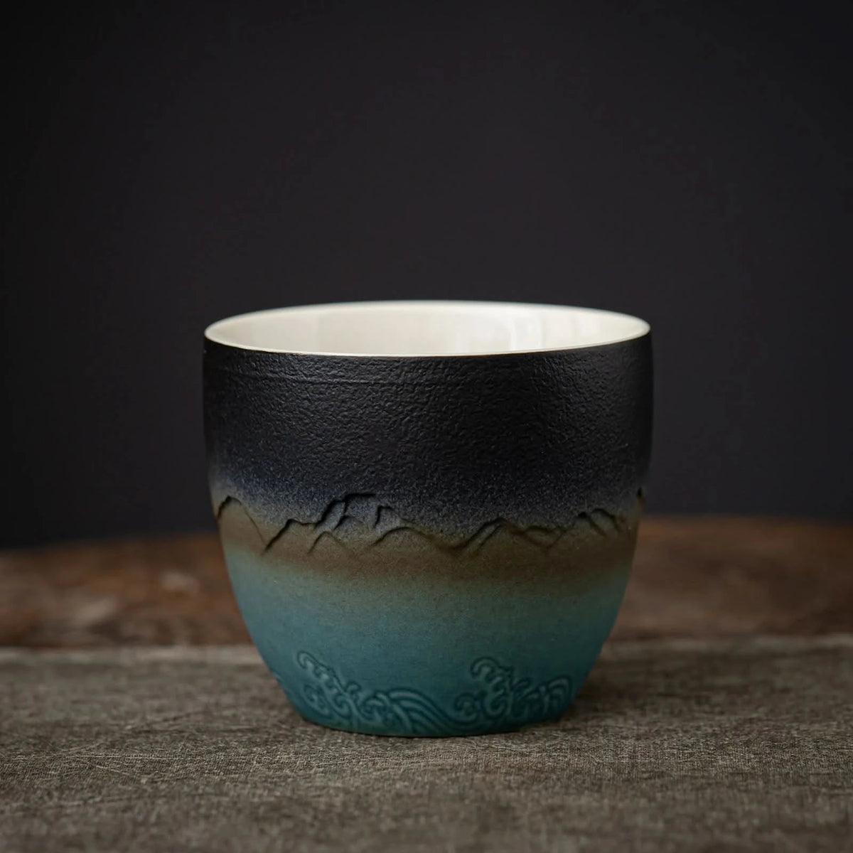 Matcha Set-Sharing Set Landscape Black Blue Pointy Bowl