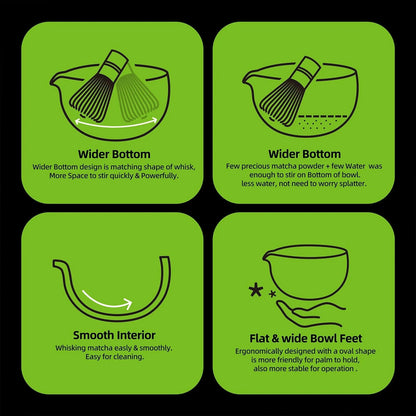 Matcha Set-Sharing Set Landscape Black Blue Pointy Bowl