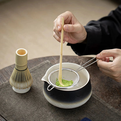 Matcha Set-Sharing Set Landscape Black White Pointy Bowl