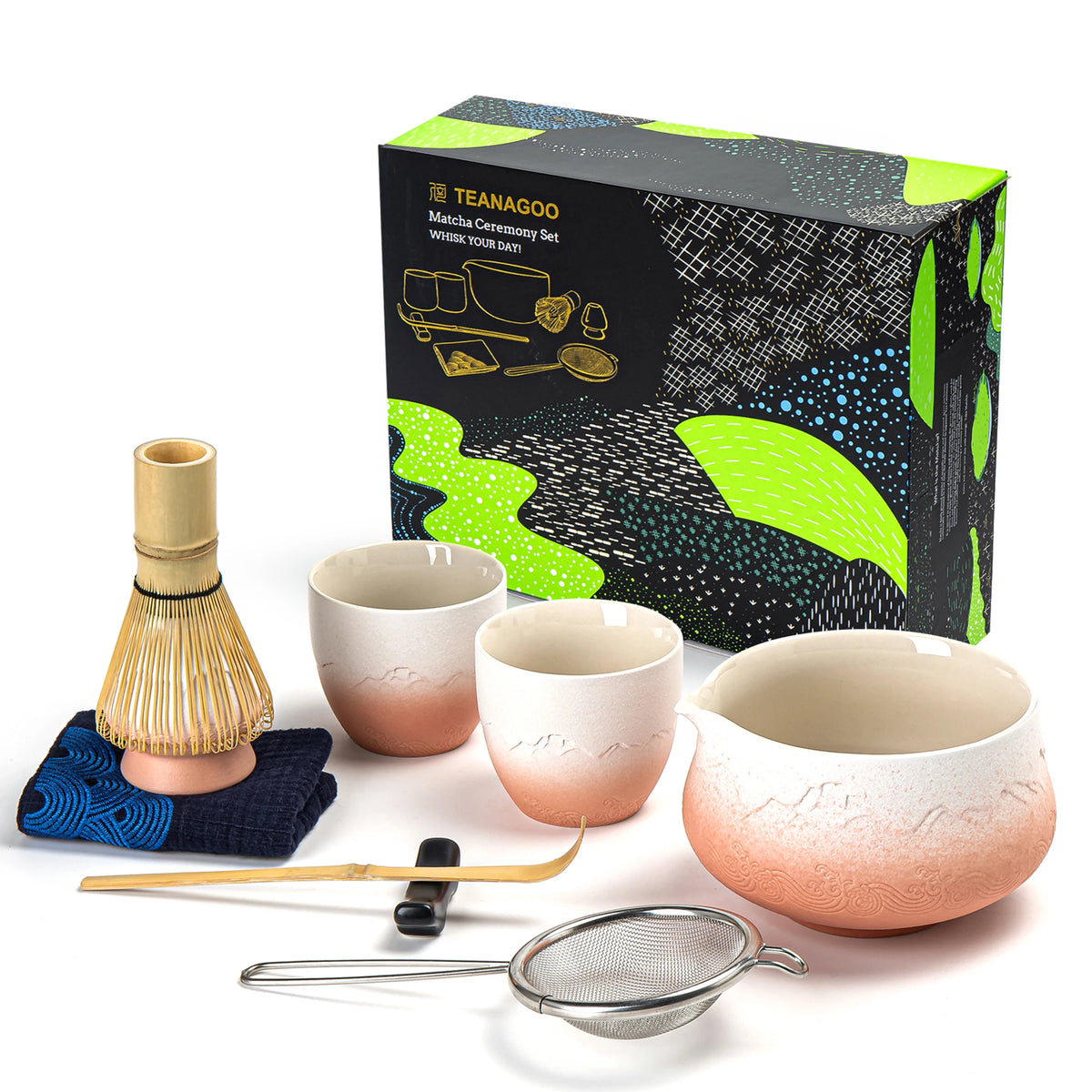 Pinky White Matcha-Schale mit Ausguss
