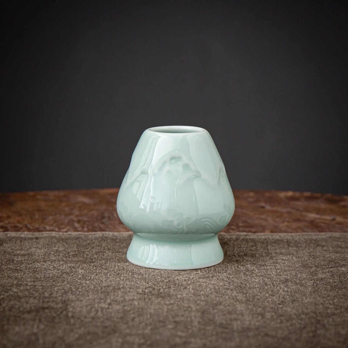 Matcha-Set zum Teilen – Landschafts-Jade-Spitzschale 