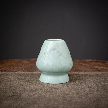 Matcha-Set zum Teilen – Landschafts-Jade-Spitzschale 
