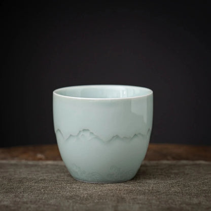Matcha-Set zum Teilen – Landschafts-Jade-Spitzschale 
