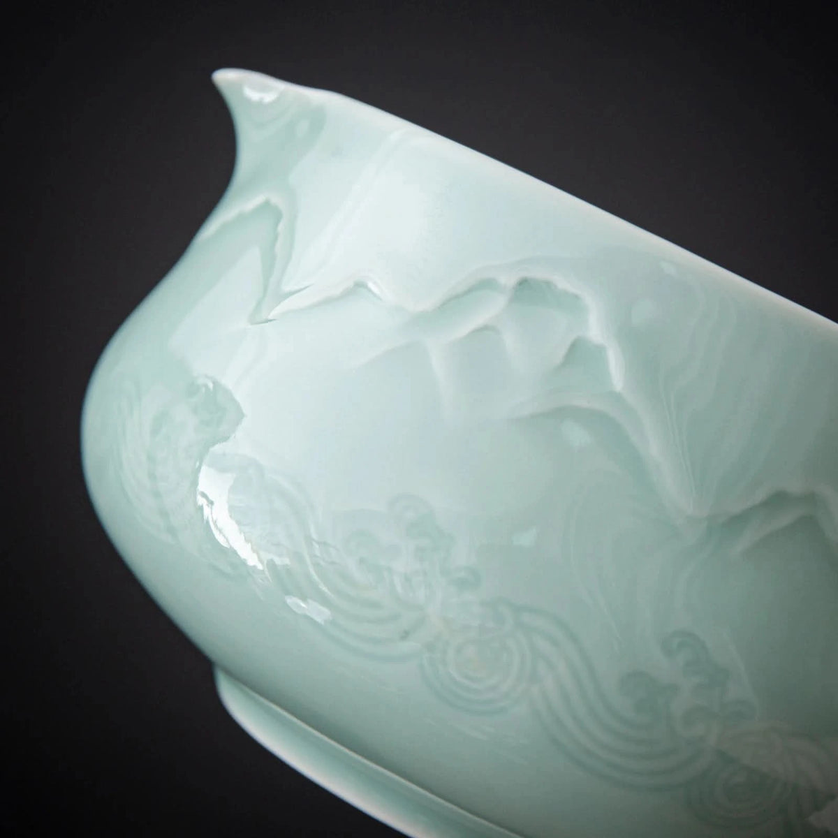 Matcha-Set zum Teilen – Landschafts-Jade-Spitzschale 