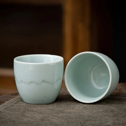 Matcha-Set zum Teilen – Landschafts-Jade-Spitzschale 