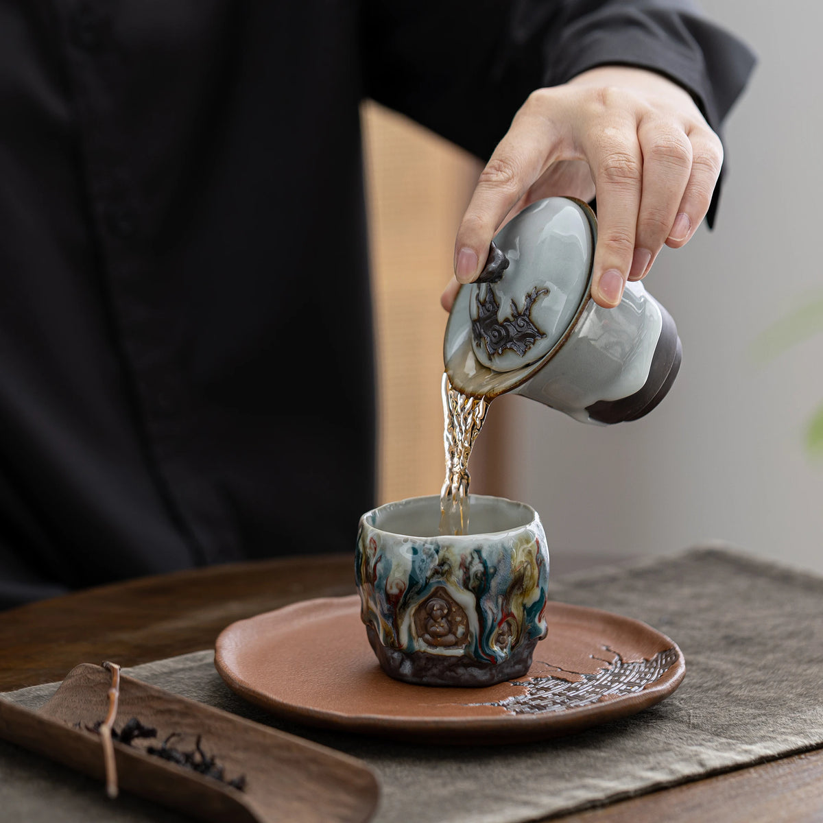 Cloud Crest ZEN Gaiwan Pearl Drip Glaze 110ml