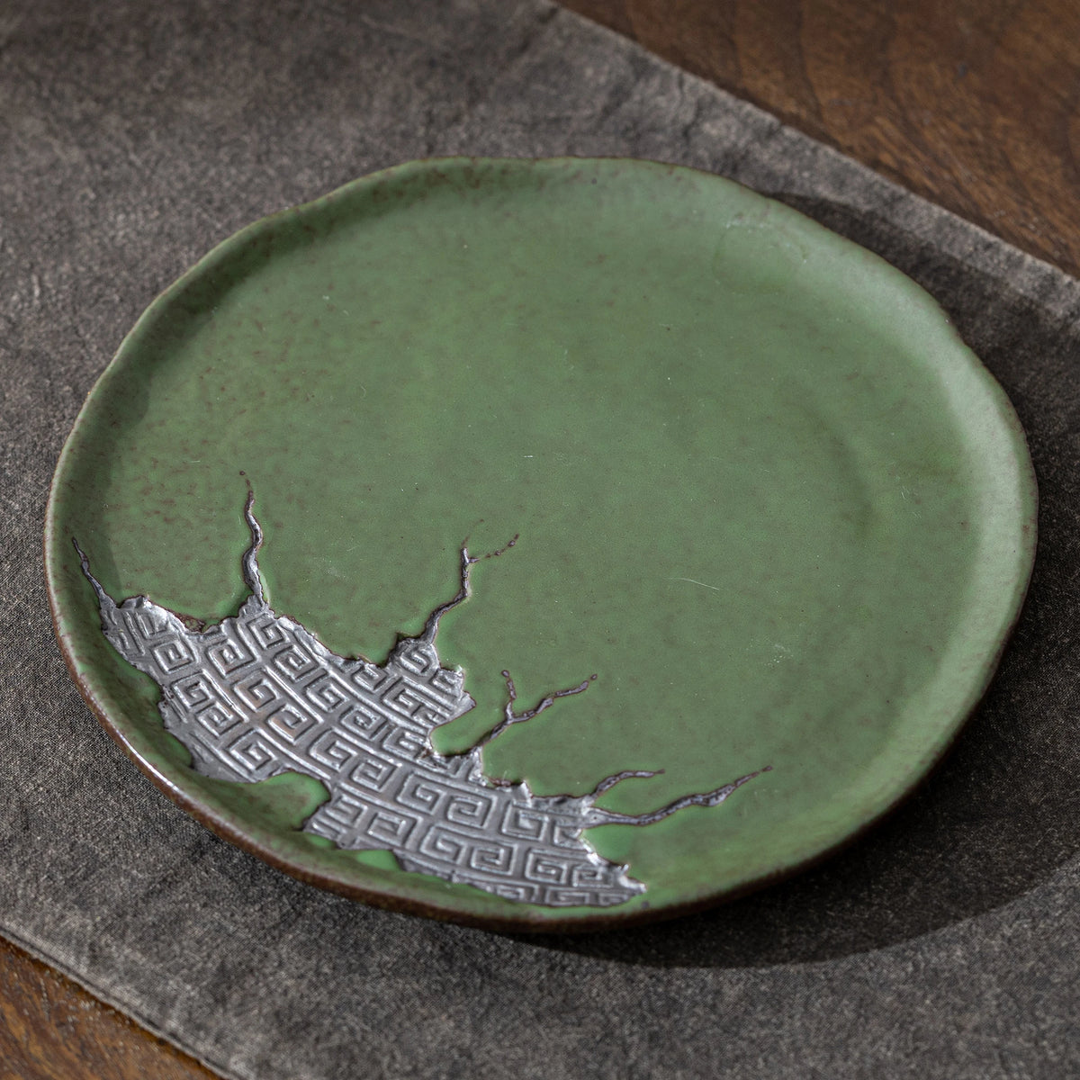 Ancient Script ZEN Pot Mat Bamboo Green