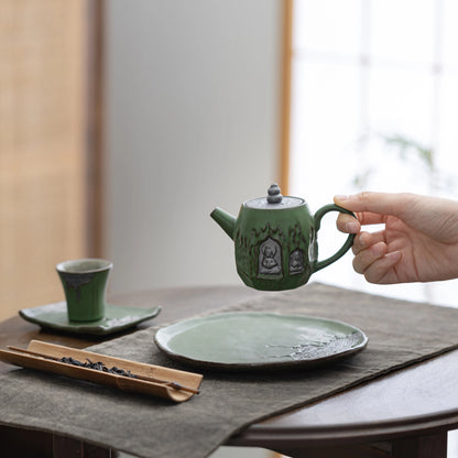 Ancient Script ZEN Pot Mat Bamboo Green