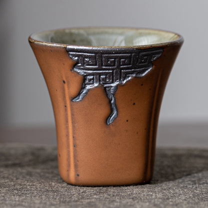 Taza de té rústica ZEN tono tierra 30 ml