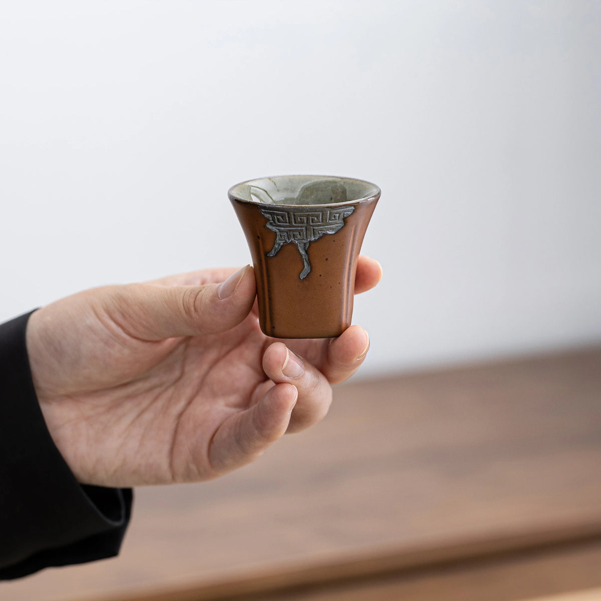 Taza de té rústica ZEN tono tierra 30 ml