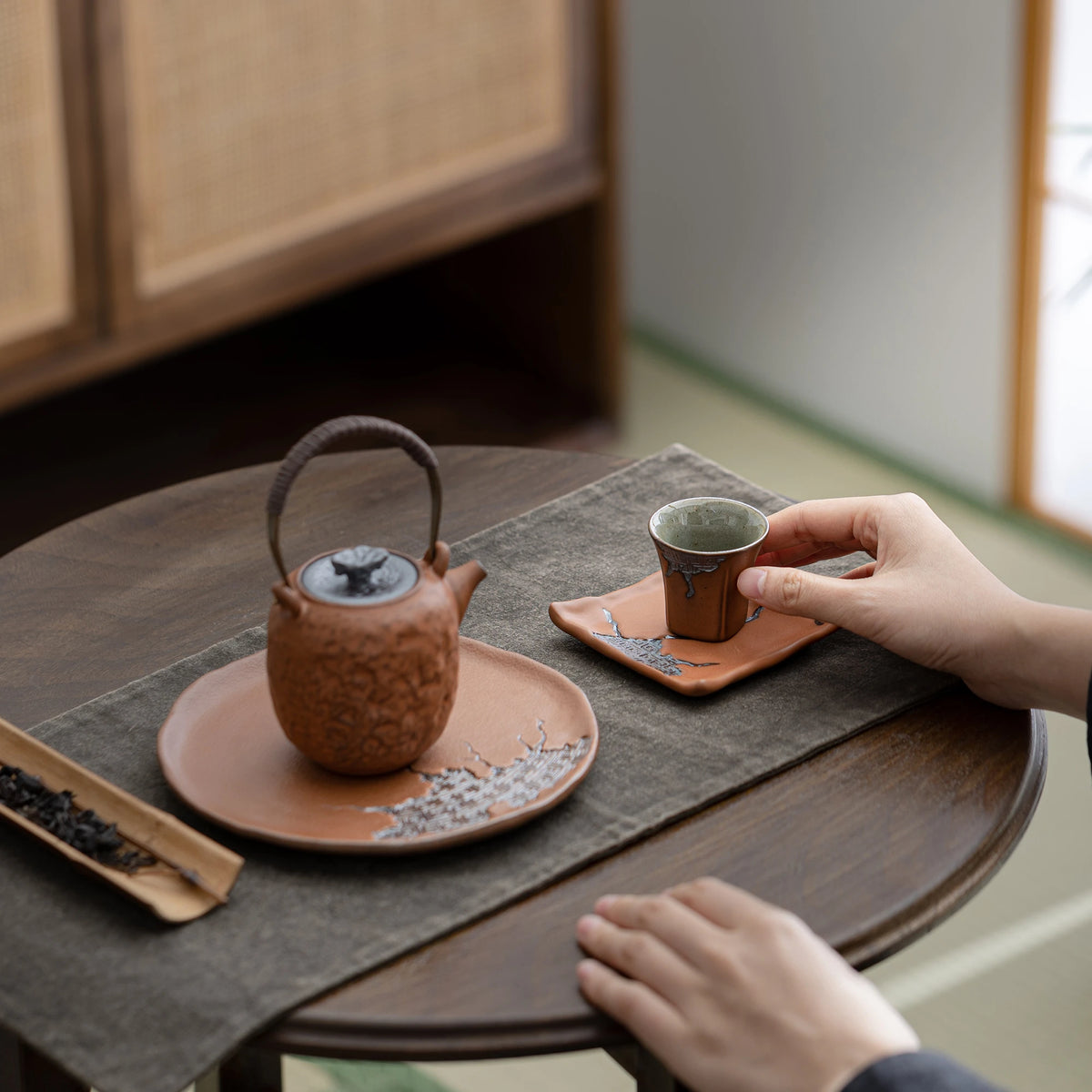 Taza de té rústica ZEN tono tierra 30 ml