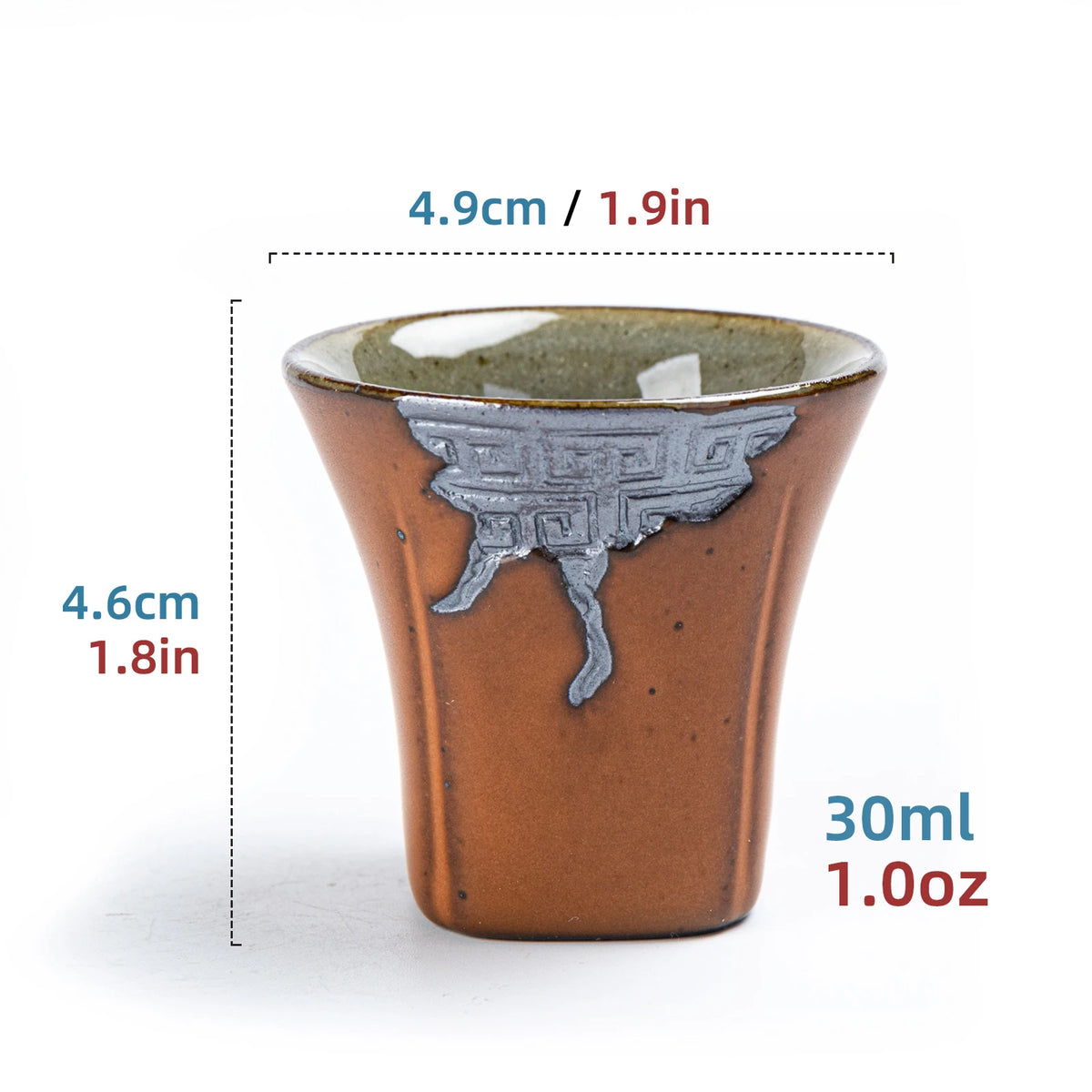 Taza de té rústica ZEN tono tierra 30 ml
