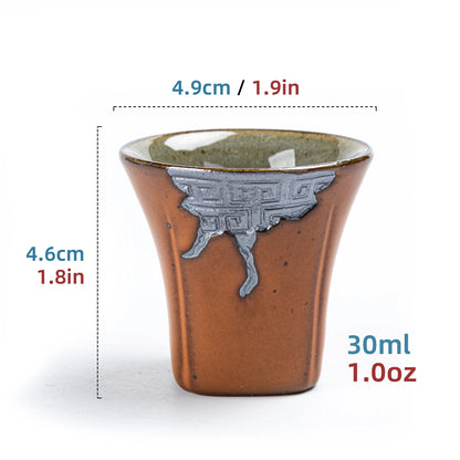 Taza de té rústica ZEN tono tierra 30 ml