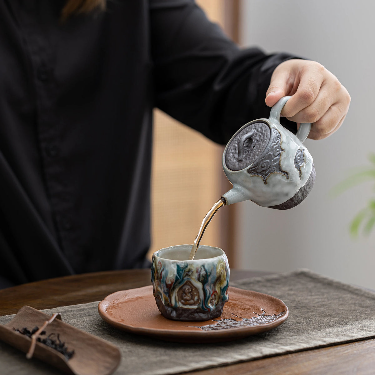 Auspicious Cloud ZEN Teekanne mit Perlglanzglasur, 190 ml