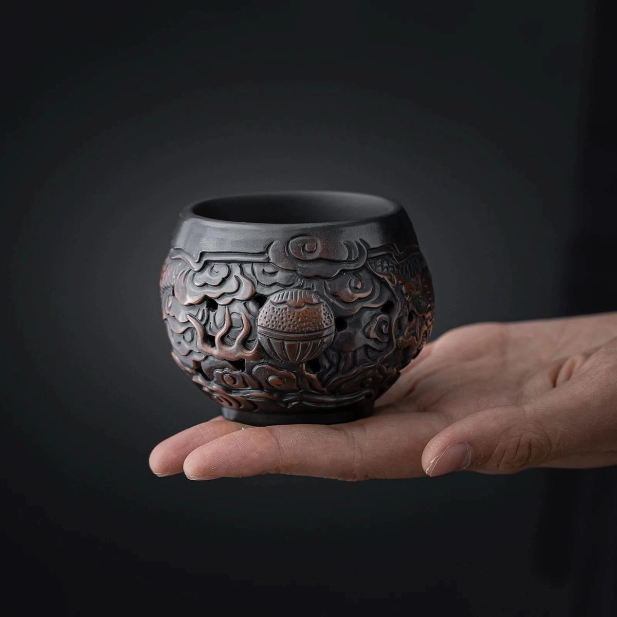 Dragon Fretwork Teacup,100ml /3.4oz