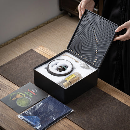 Matcha Set-Beginner Travel Set Skyfall with Leather Bag