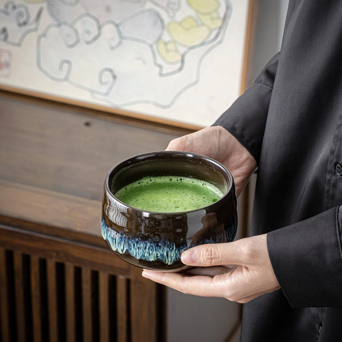 Matcha Set-Beginner Travel Set Skyfall with Leather Bag