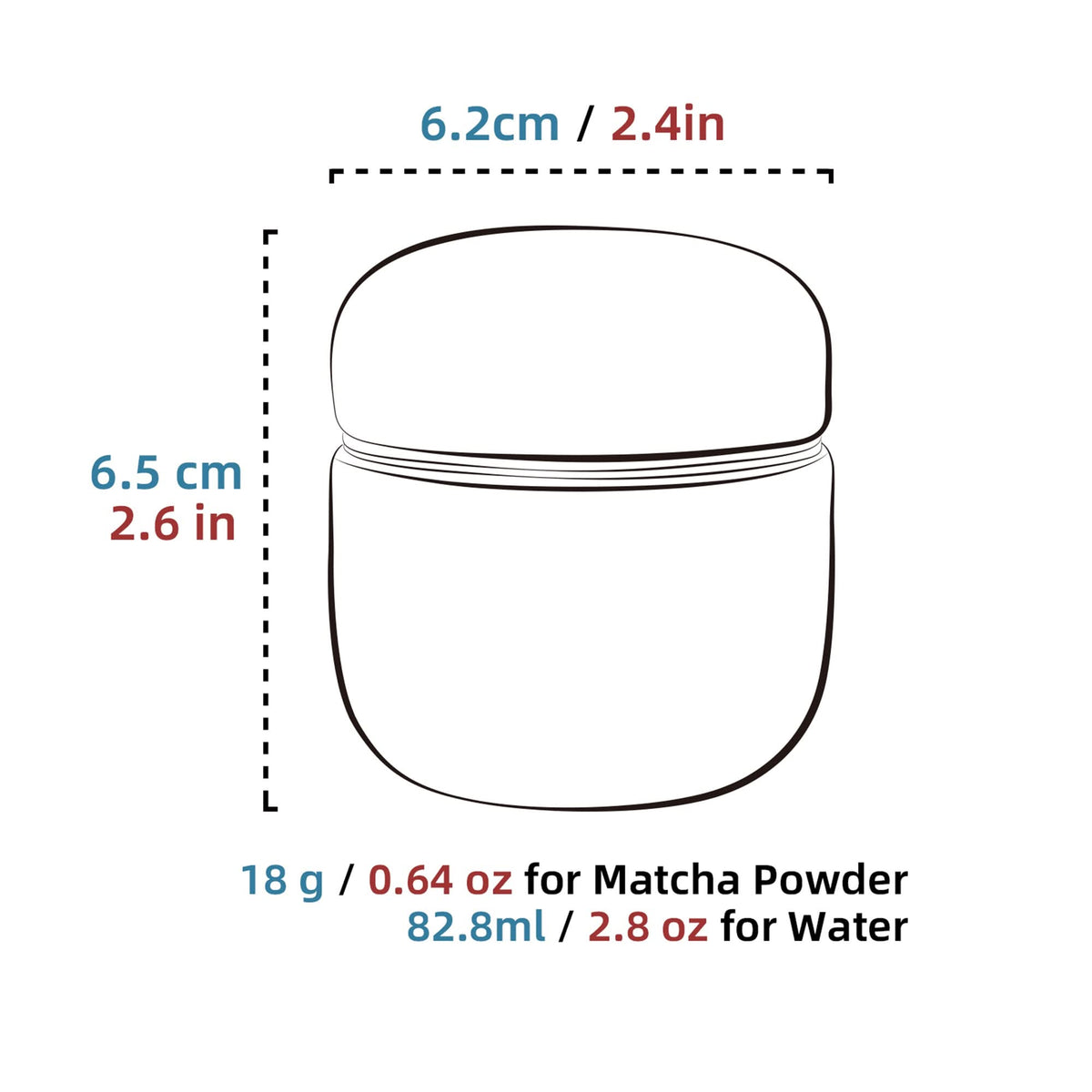 Tea Tin-Celadon Ceramic Tea Canister for Matcha Powder 18g Dusty Grey