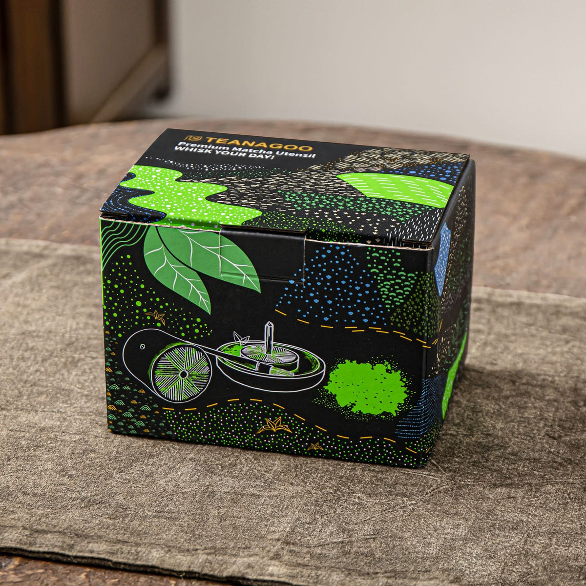Tea Tin-Celadon Ceramic Tea Canister for Matcha Powder 18g Dusty Grey