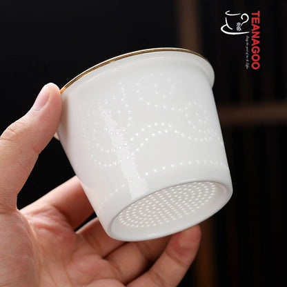 Chinese Tea Mug with Infuser & Various Decoration - M02