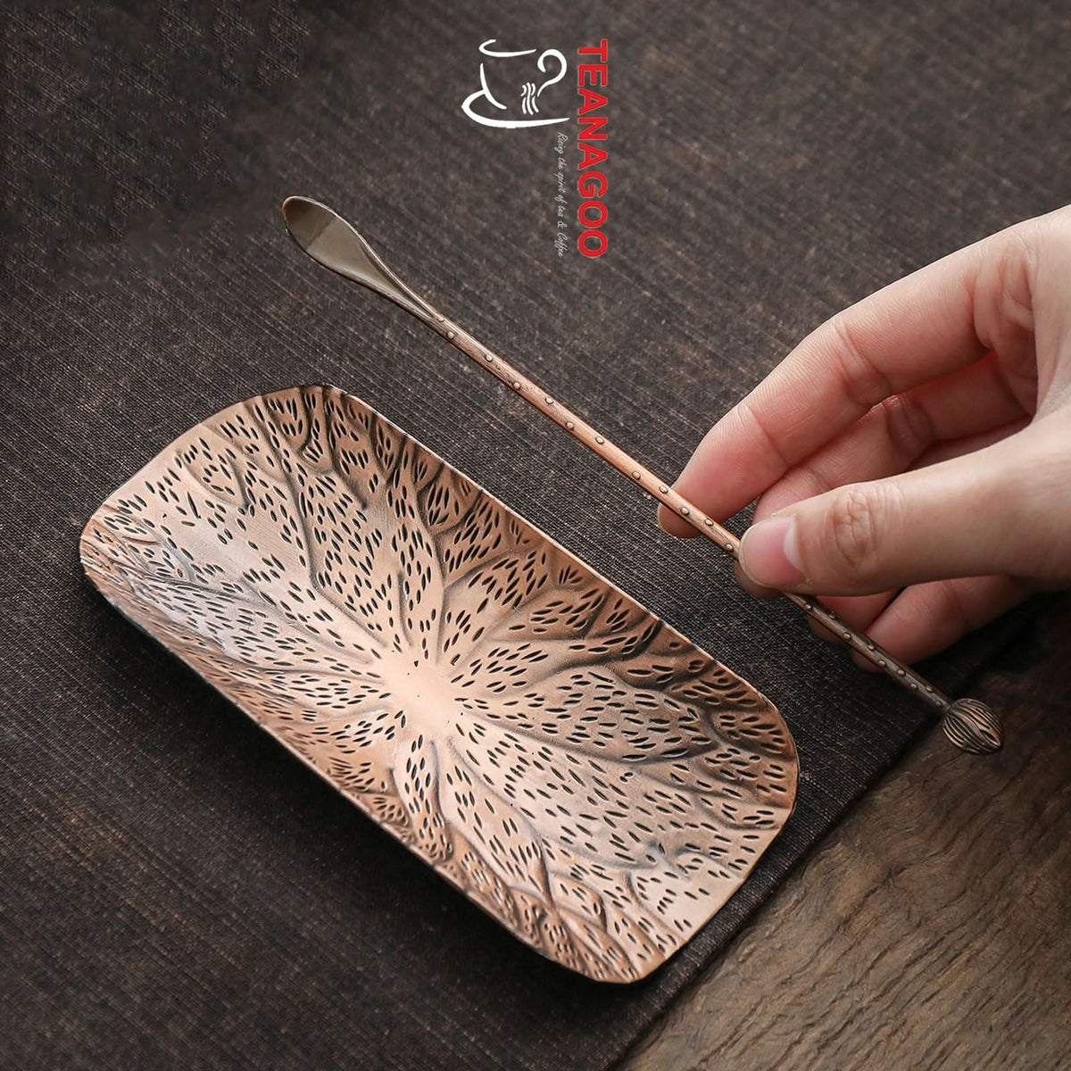 Alloy Copper Autumn Leaf Tea Holder Cha He Handmade Tea Accessories