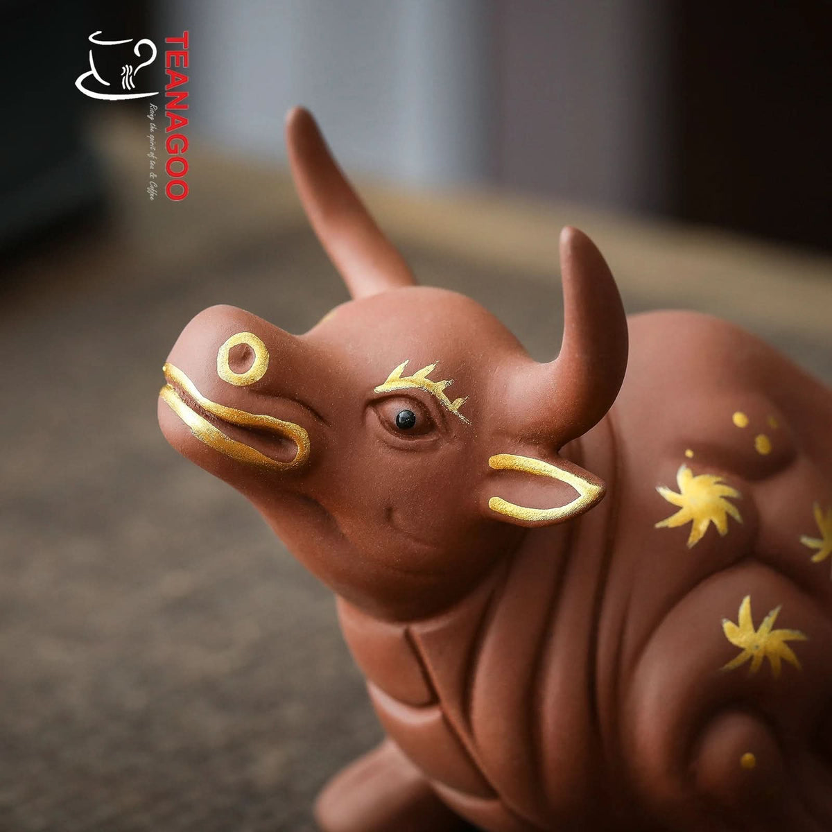 Cute Buffalo Pottery Tea Toy Chinese Kungfu Tea Set Pet Tea Tray Tea Pet Handmade Teapet