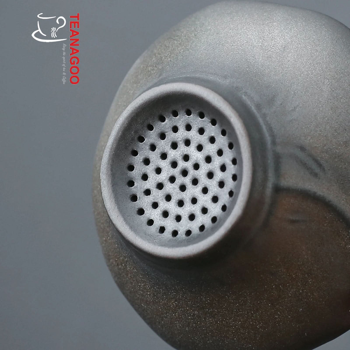 Gilt-Rust Glazed Ceramic Tea Strainer Set Handmade Teaware