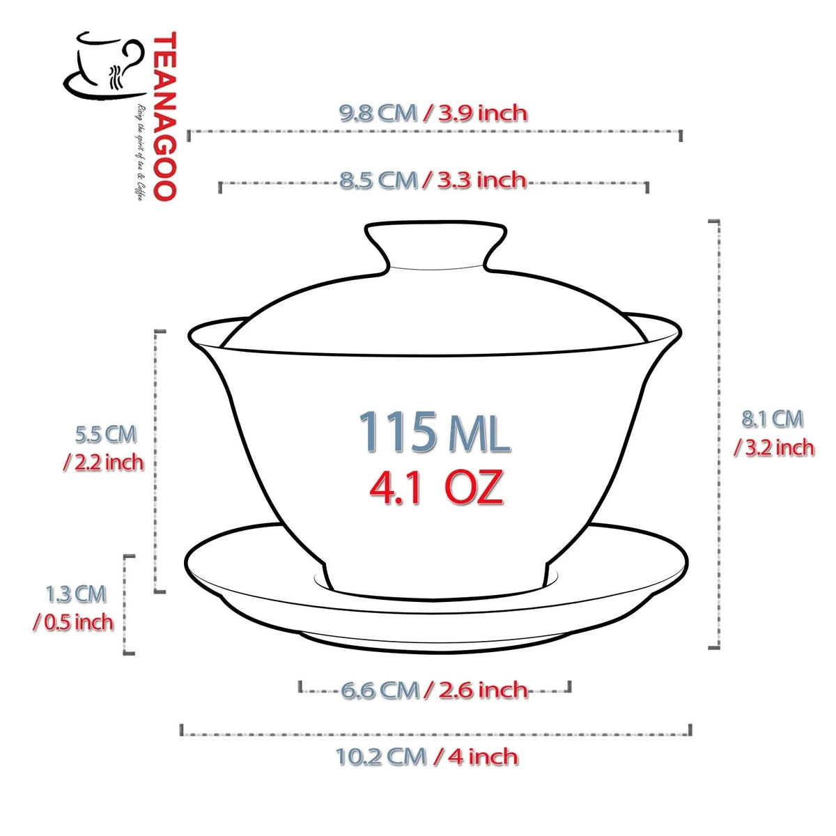 Handcrafted Chinese White Porcelain Gaiwan Cover Bowl Set 115ml
