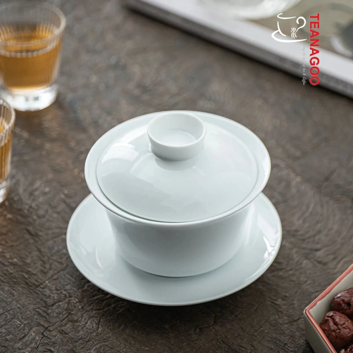 Handmade Chinese WHite Porcelain Gongfu Tea Gaiwan 200ml